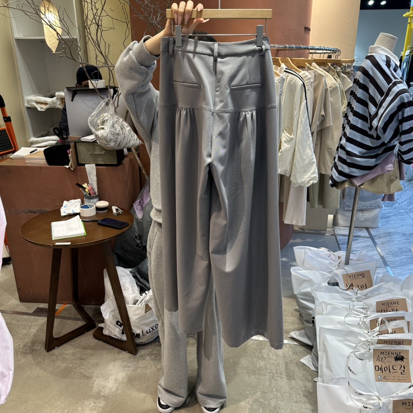 MIENNE韓國代購女裝新品真品熱賣休閑推薦休閑褲口袋褶皺MIENNE休閑褲