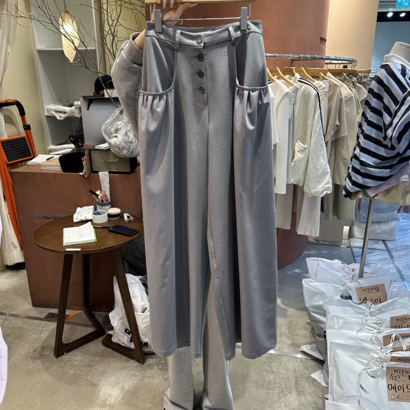 MIENNE韓國代購女裝新品真品熱賣休閑推薦休閑褲口袋褶皺MIENNE休閑褲圖色2