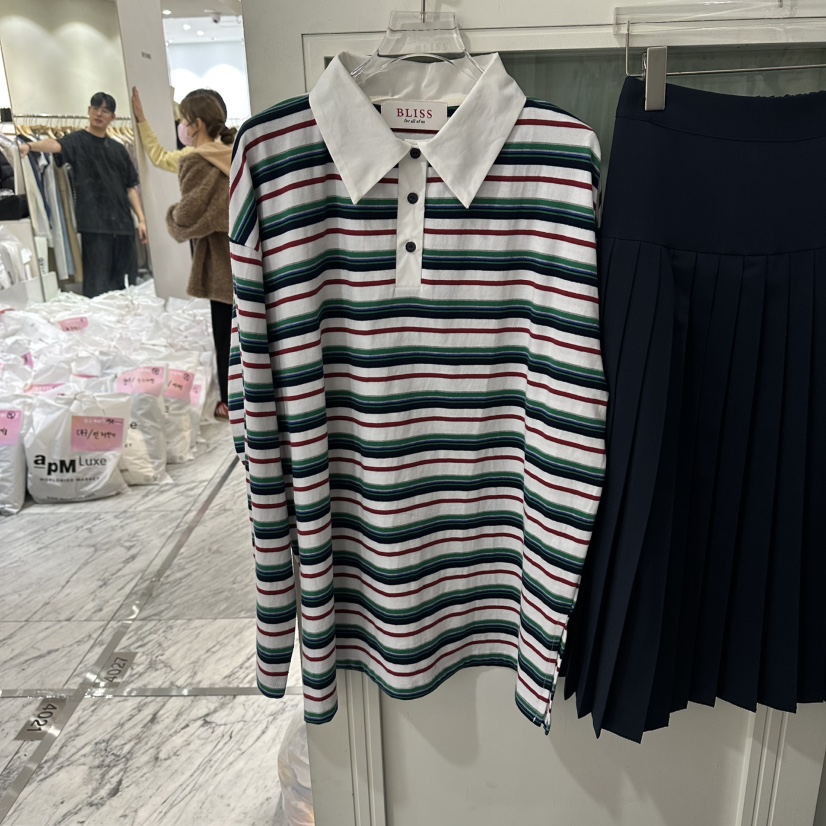 BLISS東大門直郵女士新款26春夏休閑時尚人氣真品長袖T恤BLISS長袖T恤圖色1