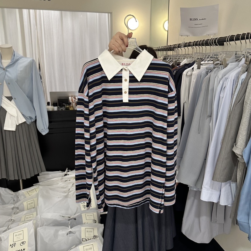 BLISS東大門直郵女士新款26春夏休閑時尚人氣真品長袖T恤BLISS長袖T恤圖色2
