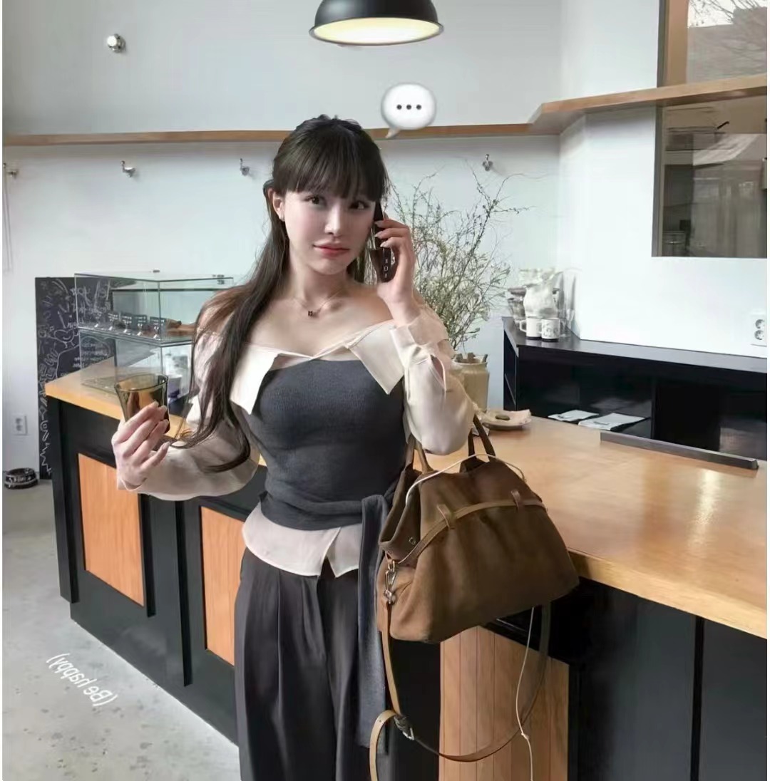 REFILL-리필-T韓國直郵女裝新品職業人氣推薦襯衫蕾絲衫REFILL-리필-T襯衫/蕾絲衫