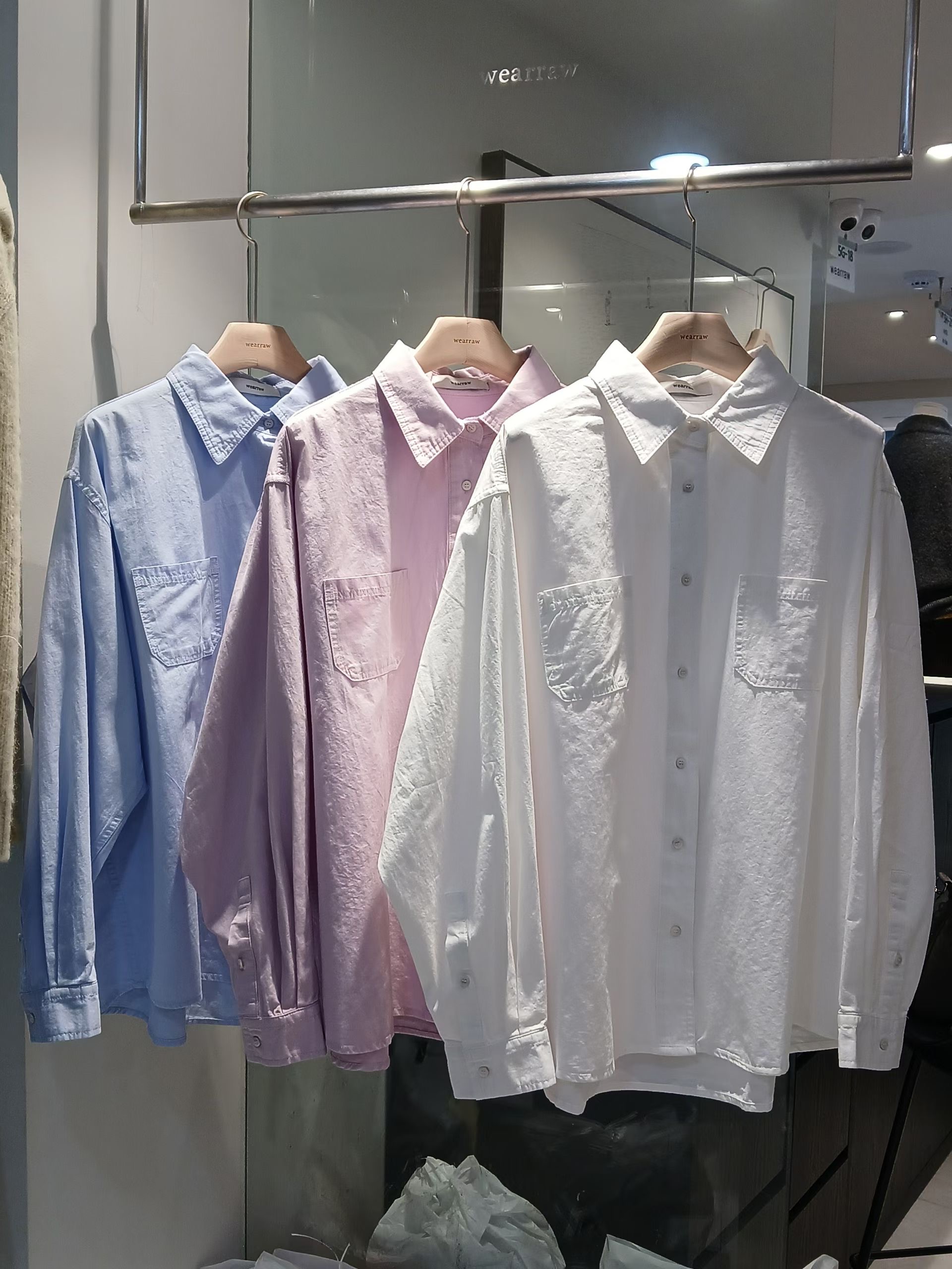 WEARRAW/WELL ROW韓國直郵女士新品人氣襯衫蕾絲衫口袋WEARRAW/WELL ROW襯衫/蕾絲衫圖色1左一色