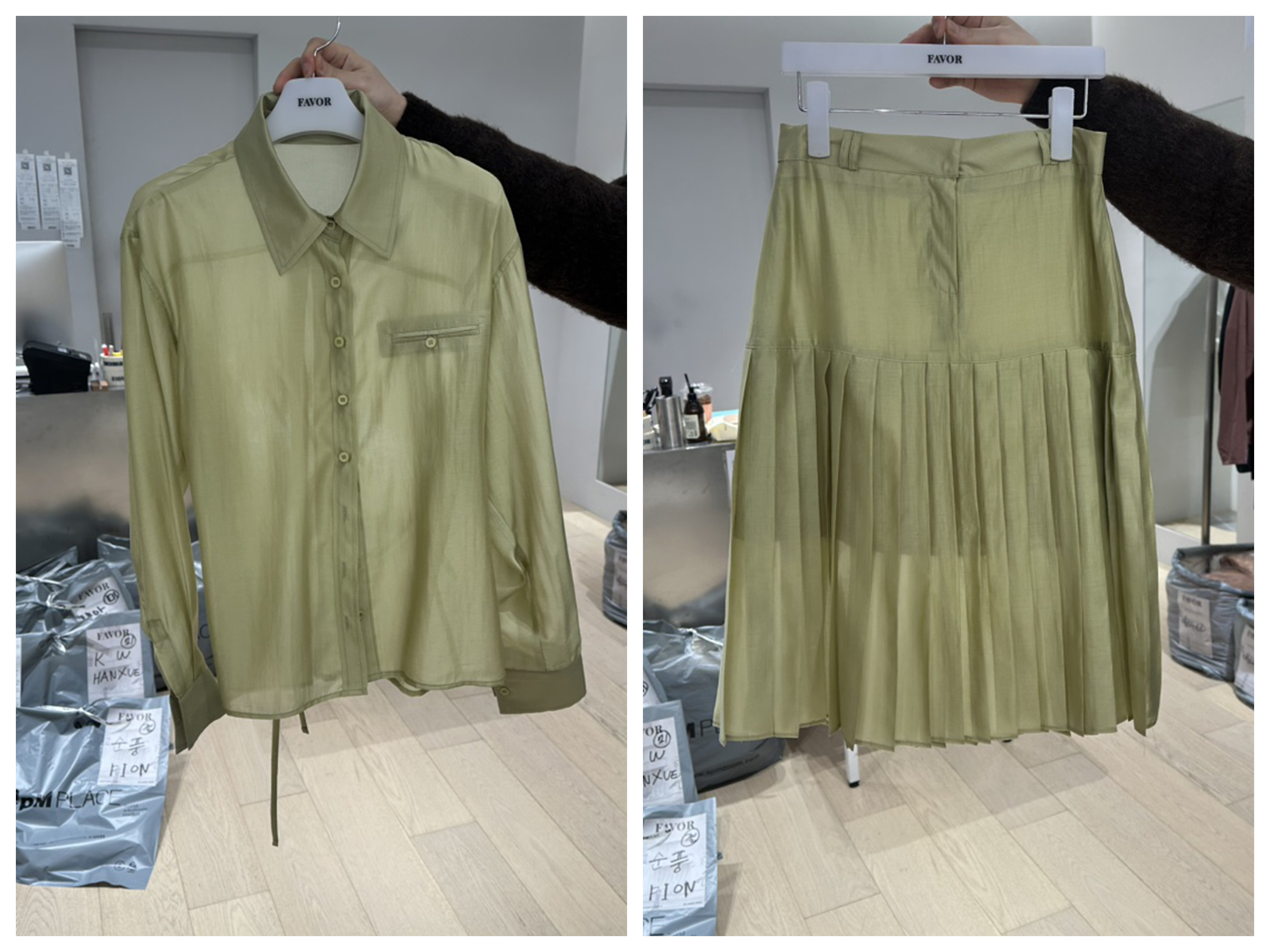 FAVOR-P韓國直郵女裝新款人氣職業時尚熱賣套裝不含腰帶FAVOR-P套裝圖色2