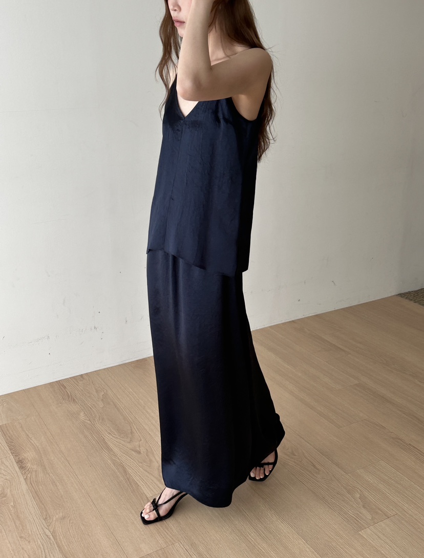 JEONG GAM STUDIOS韓國東大門直郵女士新款休閑長裙緞面JEONG GAM STUDIOS長裙