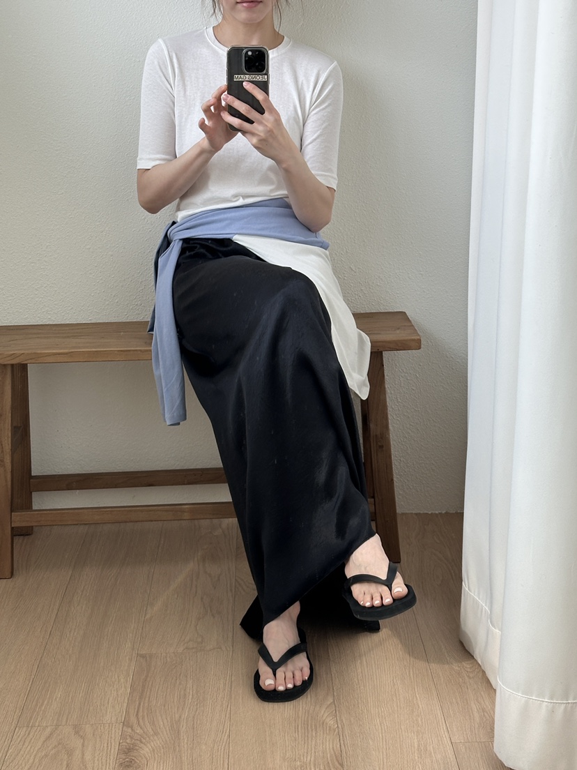 JEONG GAM STUDIOS韓國東大門直郵女士新款休閑長裙緞面JEONG GAM STUDIOS長裙