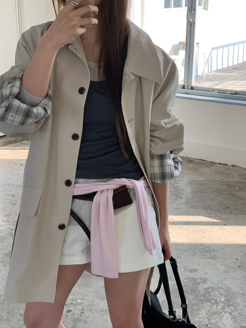 UNBOUND韓國代購女裝新款休閑人氣時尚26春夏職業長款風衣UNBOUND長款風衣