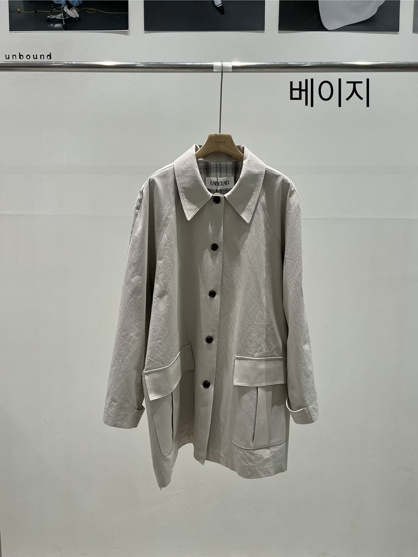 UNBOUND韓國代購女裝新款休閑人氣時尚26春夏職業長款風衣UNBOUND長款風衣圖色1