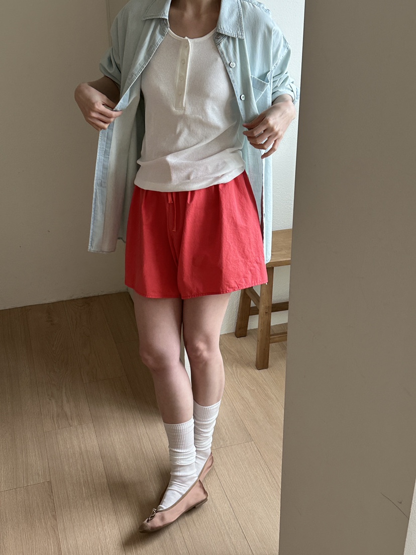 JEONG GAM STUDIOS韓國東大門代購女裝新品休閑短褲水洗棉JEONG GAM STUDIOS短褲