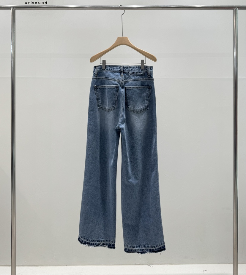 UNBOUND韓國直郵女裝新款人氣時尚職業熱賣26春夏牛仔褲刺繡UNBOUND牛仔褲
