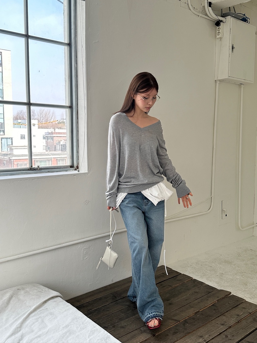 UNBOUND韓國直郵女裝新款人氣時尚職業熱賣26春夏牛仔褲刺繡UNBOUND牛仔褲