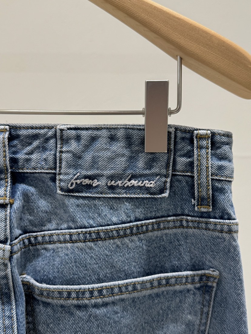 UNBOUND韓國直郵女裝新款人氣時尚職業熱賣26春夏牛仔褲刺繡UNBOUND牛仔褲