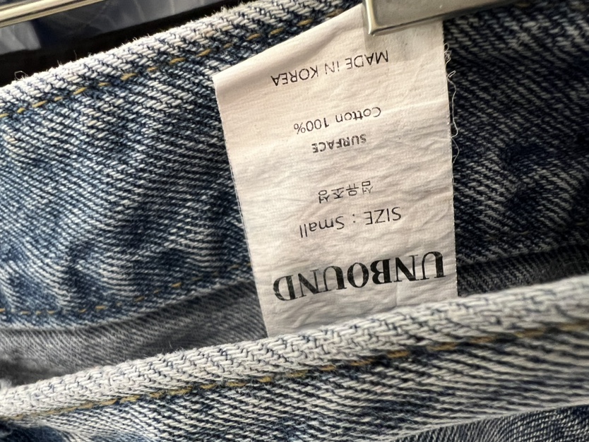 UNBOUND韓國直郵女裝新款人氣時尚職業熱賣26春夏牛仔褲刺繡UNBOUND牛仔褲