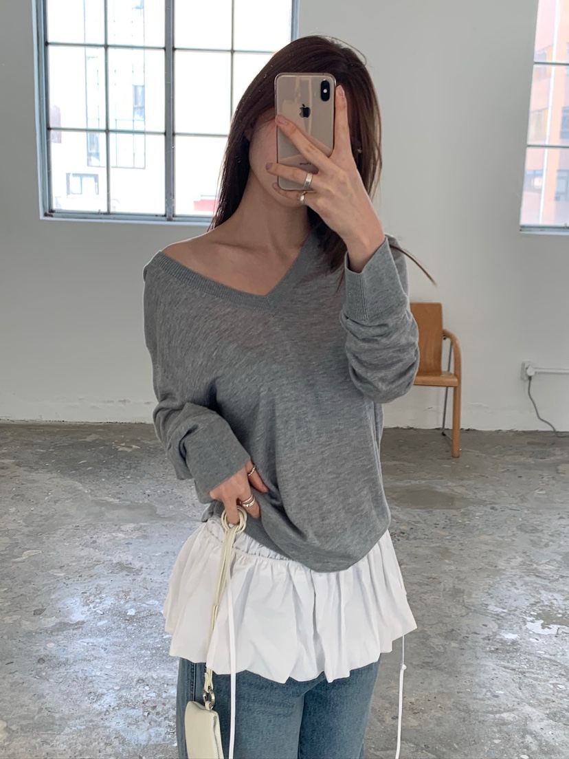 UNBOUND韓國東大門直郵女裝新款熱賣26春夏人氣針織衫絲綢UNBOUND針織衫