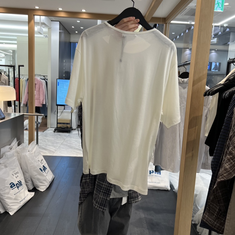 OBJECT韓國東大門直郵女裝新品休閑人氣職業T恤羊毛混紡寬松OBJECTT恤