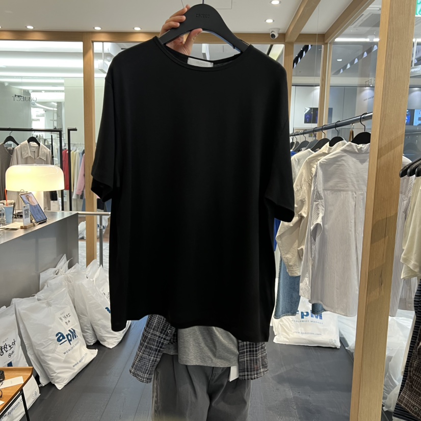 OBJECT韓國東大門直郵女裝新品休閑人氣職業T恤羊毛混紡寬松OBJECTT恤圖色2