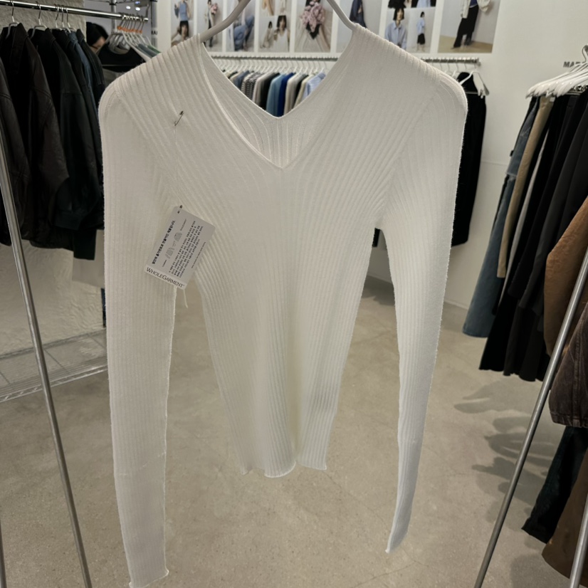 MARAN-P韓國代購女裝新品職業人氣時尚推薦針織衫雙V領羅紋MARAN針織衫圖色1
