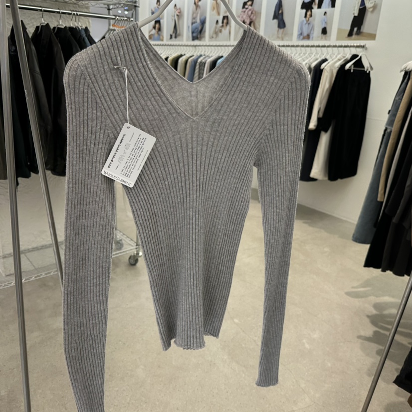 MARAN-P韓國代購女裝新品職業人氣時尚推薦針織衫雙V領羅紋MARAN針織衫圖色3