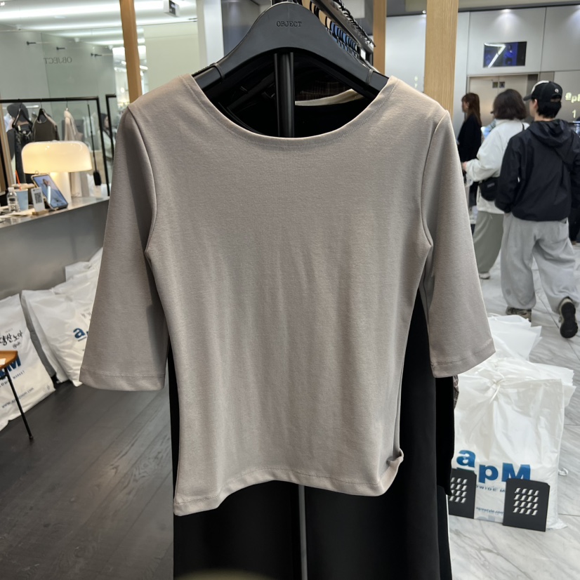 OBJECT韓國直郵實拍女裝新品時尚推薦熱賣26春夏人氣T恤船領OBJECTT恤圖色2