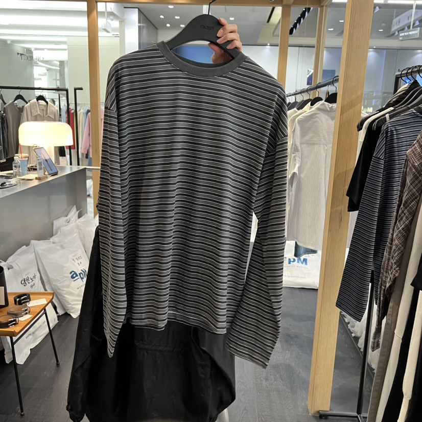 OBJECT韓國東大門直郵女裝新款時尚人氣26春夏職業長袖T恤OBJECT長袖T恤圖色1