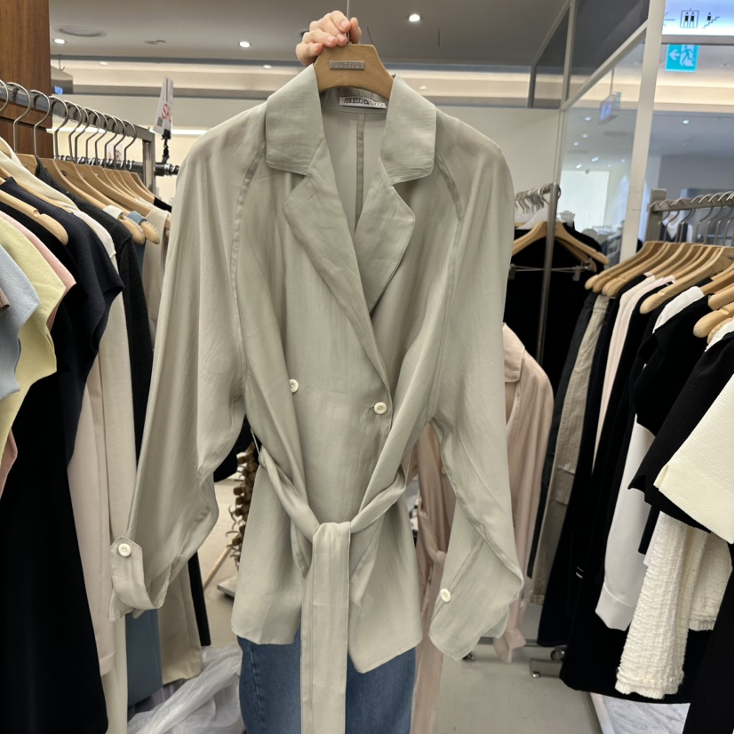 MER韓國直郵女士新品職業推薦26春夏時尚休閑人氣夾克含腰帶MER/ANGELO BIANCO夾克圖色1