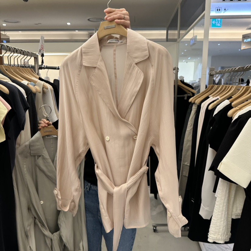 MER韓國直郵女士新品職業推薦26春夏時尚休閑人氣夾克含腰帶MER/ANGELO BIANCO夾克圖色2