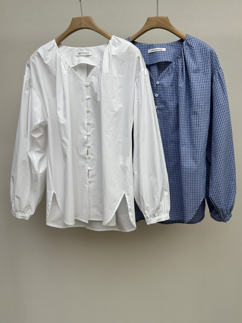 EFFERVESCENT韓國東大門直郵女士新品休閑襯衫蕾絲衫褶皺evc/effervescent襯衫/蕾絲衫