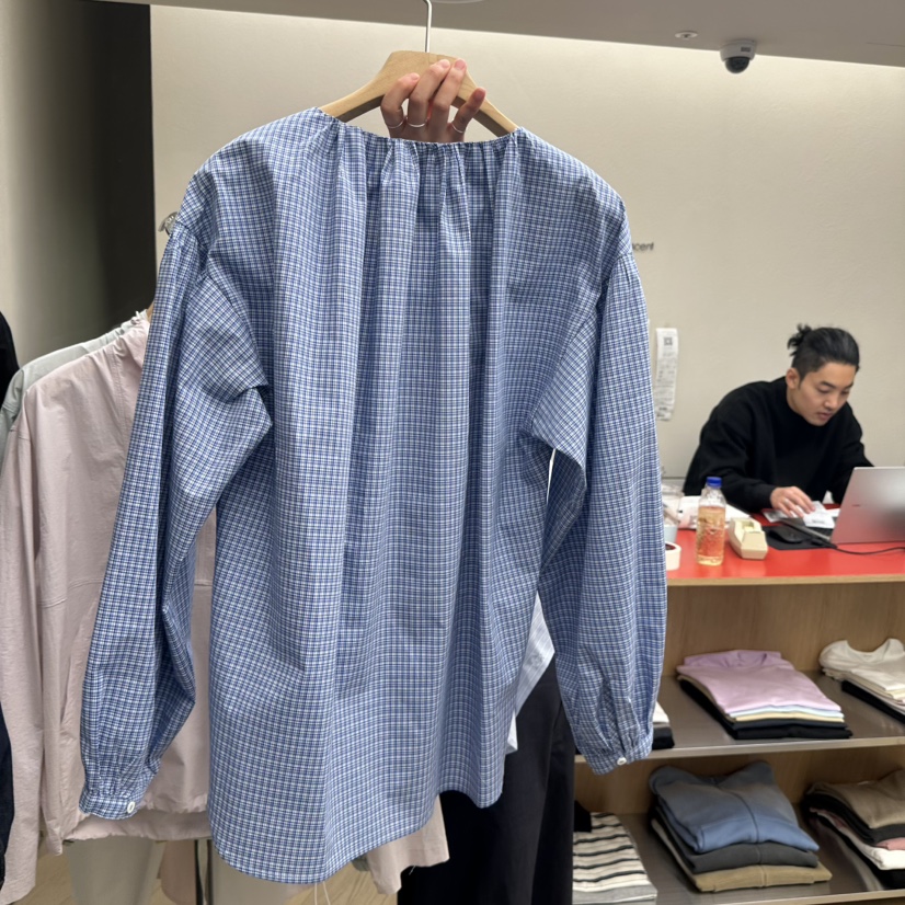 EFFERVESCENT韓國東大門直郵女士新品休閑襯衫蕾絲衫褶皺evc/effervescent襯衫/蕾絲衫