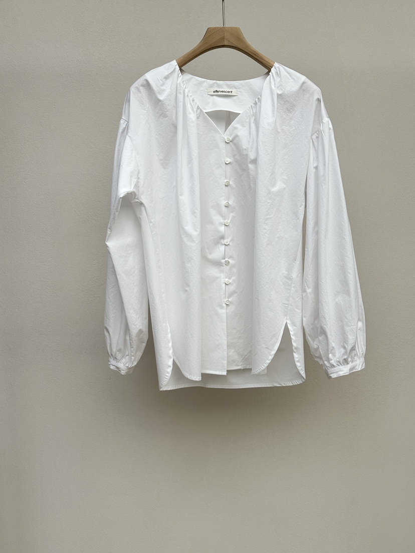 EFFERVESCENT韓國東大門直郵女士新品休閑襯衫蕾絲衫褶皺evc/effervescent襯衫/蕾絲衫圖色1