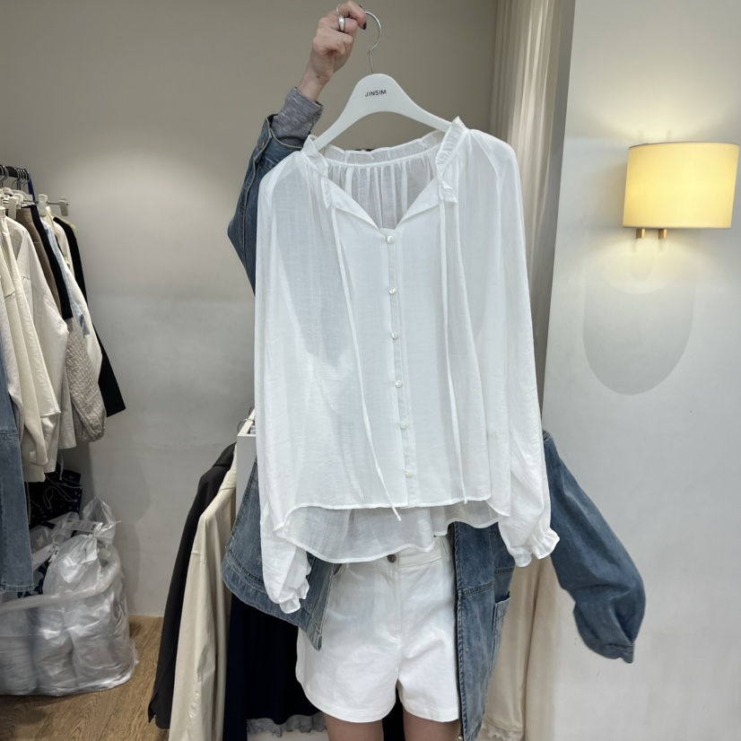 JINSIM韓國直郵女裝新品休閑推薦人氣職業26春夏襯衫蕾絲衫JINSIM襯衫/蕾絲衫圖色1