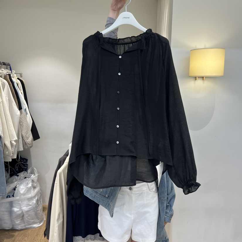 JINSIM韓國直郵女裝新品休閑推薦人氣職業26春夏襯衫蕾絲衫JINSIM襯衫/蕾絲衫圖色2