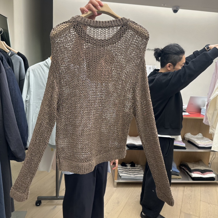 EFFERVESCENT韓國東大門直郵女士新款職業休閑針織衫亞麻布evc/effervescent針織衫