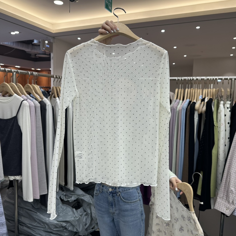 I MFACT韓國直郵實拍女士新款熱賣26春夏襯衫蕾絲衫網眼I MFACT襯衫/蕾絲衫