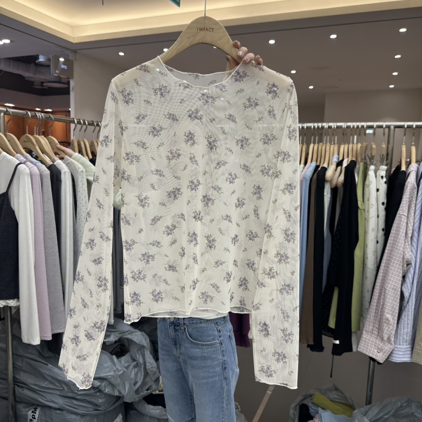 I MFACT韓國直郵實拍女士新款熱賣26春夏襯衫蕾絲衫網眼I MFACT襯衫/蕾絲衫圖色1