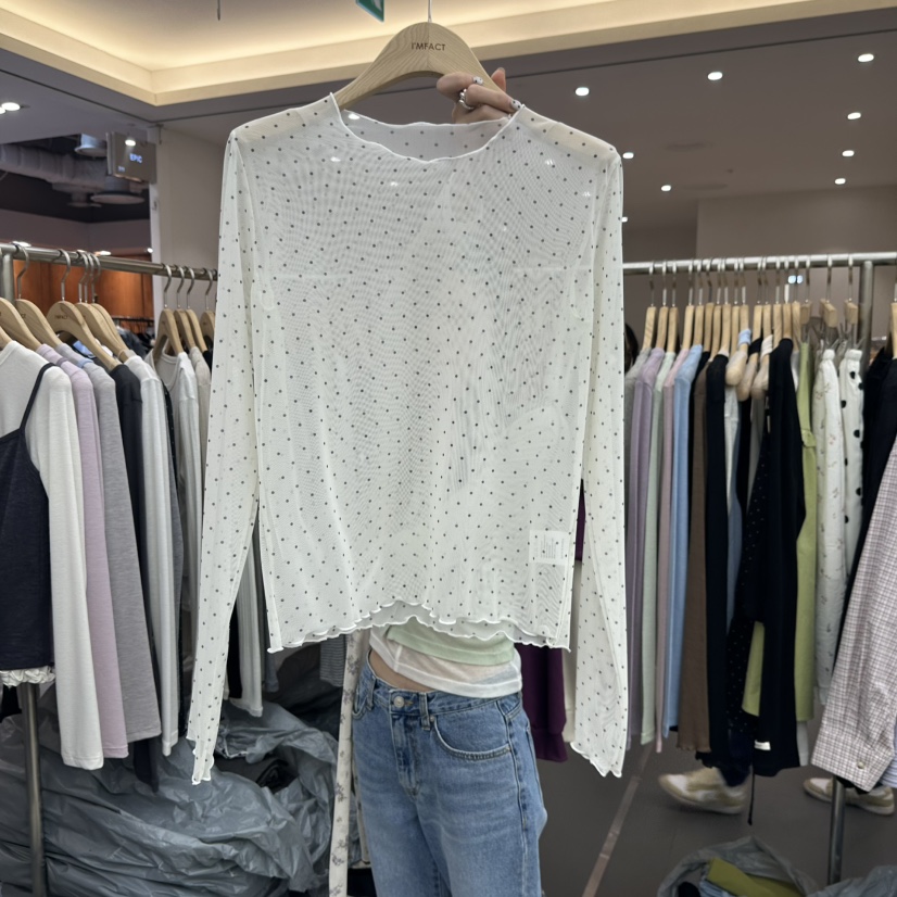 I MFACT韓國直郵實拍女士新款熱賣26春夏襯衫蕾絲衫網眼I MFACT襯衫/蕾絲衫圖色2