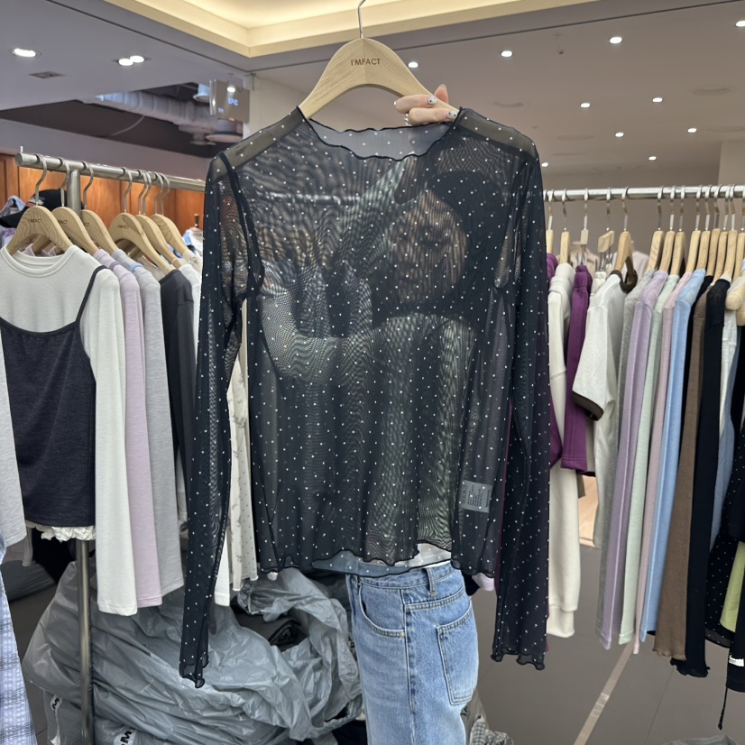 I MFACT韓國直郵實拍女士新款熱賣26春夏襯衫蕾絲衫網眼I MFACT襯衫/蕾絲衫圖色3