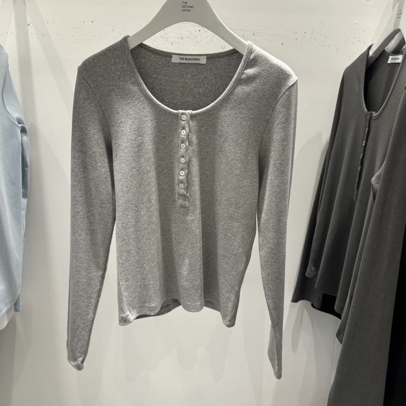 THE SECOND GROW/QUEENSRABBIT韓國東大門直郵女裝新品26春夏長袖T恤羅紋THE SECOND GROW/QUEENSRABBIT長袖T恤圖色3