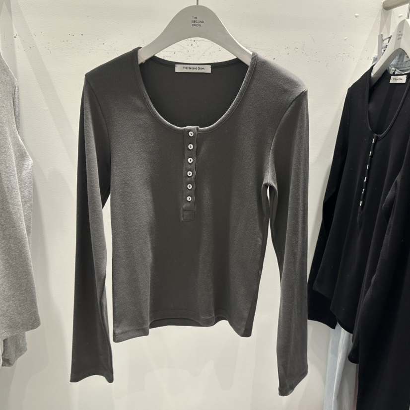 THE SECOND GROW/QUEENSRABBIT韓國東大門直郵女裝新品26春夏長袖T恤羅紋THE SECOND GROW/QUEENSRABBIT長袖T恤圖色4