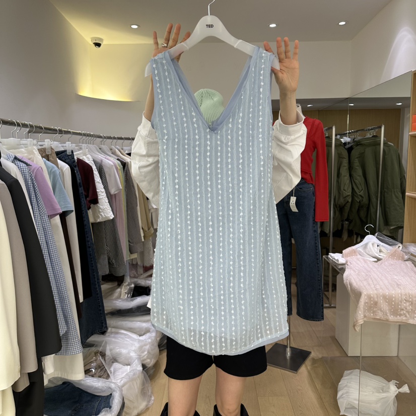 TED韓國直郵女士新款熱賣推薦人氣時尚職業連衣裙V領花朵TED連衣裙圖色2