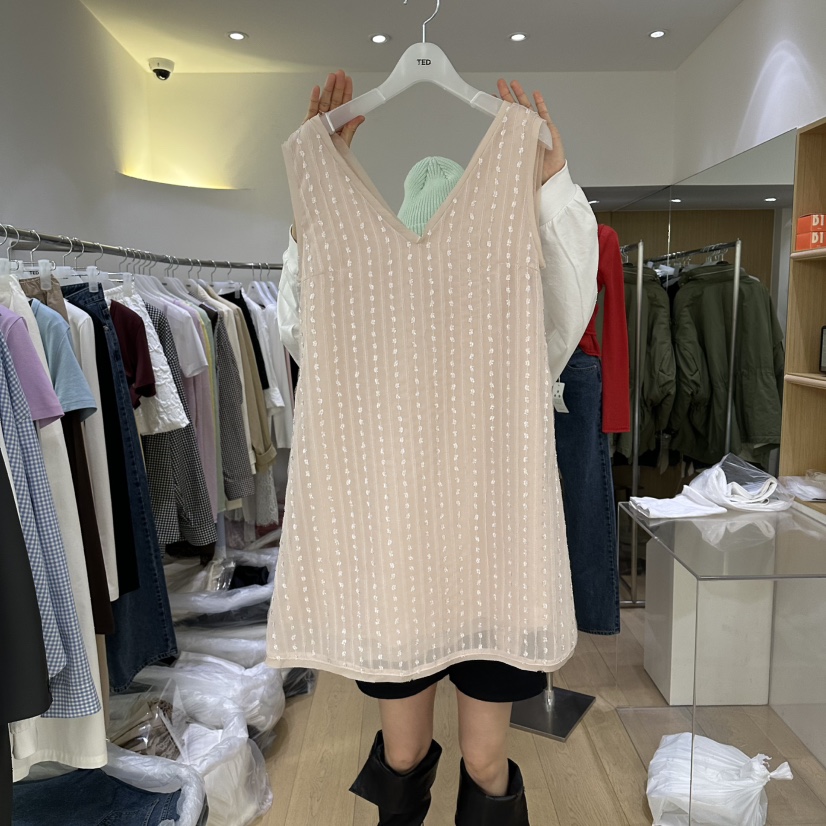 TED韓國直郵女士新款熱賣推薦人氣時尚職業連衣裙V領花朵TED連衣裙圖色3