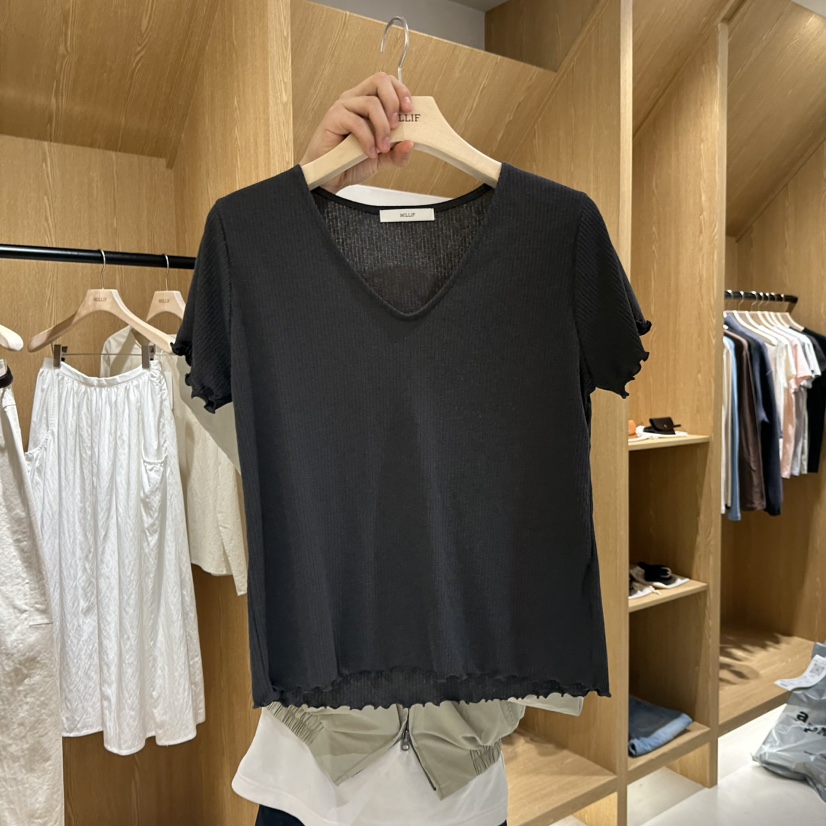 MILLIF韓國東大門代購女裝新品熱賣職業推薦人氣26春夏T恤MILLIFT恤圖色3墨色