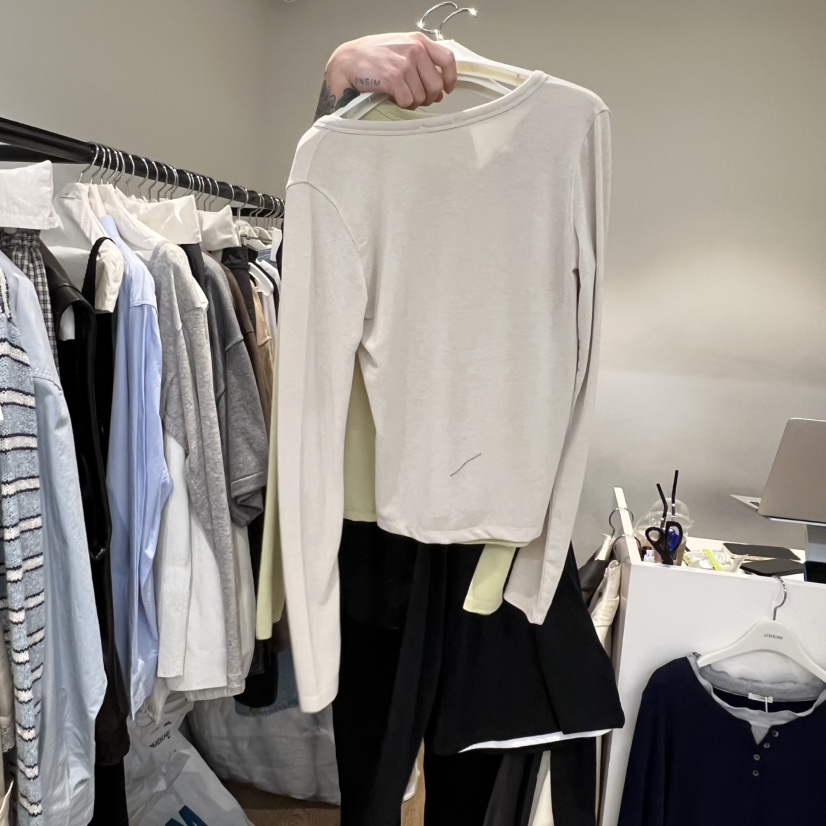 JINSIM韓國代購女士新品26春夏熱賣推薦休閑長袖T恤不含吊帶JINSIM長袖T恤
