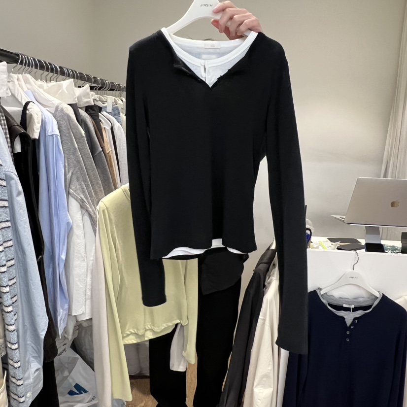 JINSIM韓國代購女士新品26春夏熱賣推薦休閑長袖T恤不含吊帶JINSIM長袖T恤圖色3