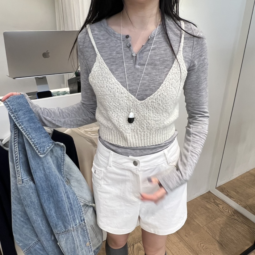 JINSIM韓國代購女士新品26春夏熱賣推薦休閑長袖T恤不含吊帶JINSIM長袖T恤圖色5