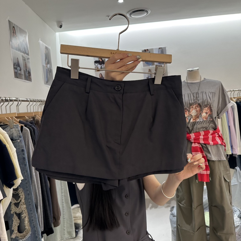 BAGUETTE-P韓國代購女裝新款人氣休閑熱賣時尚裙褲不含腰帶BAGUETTE-P裙褲圖色2墨色