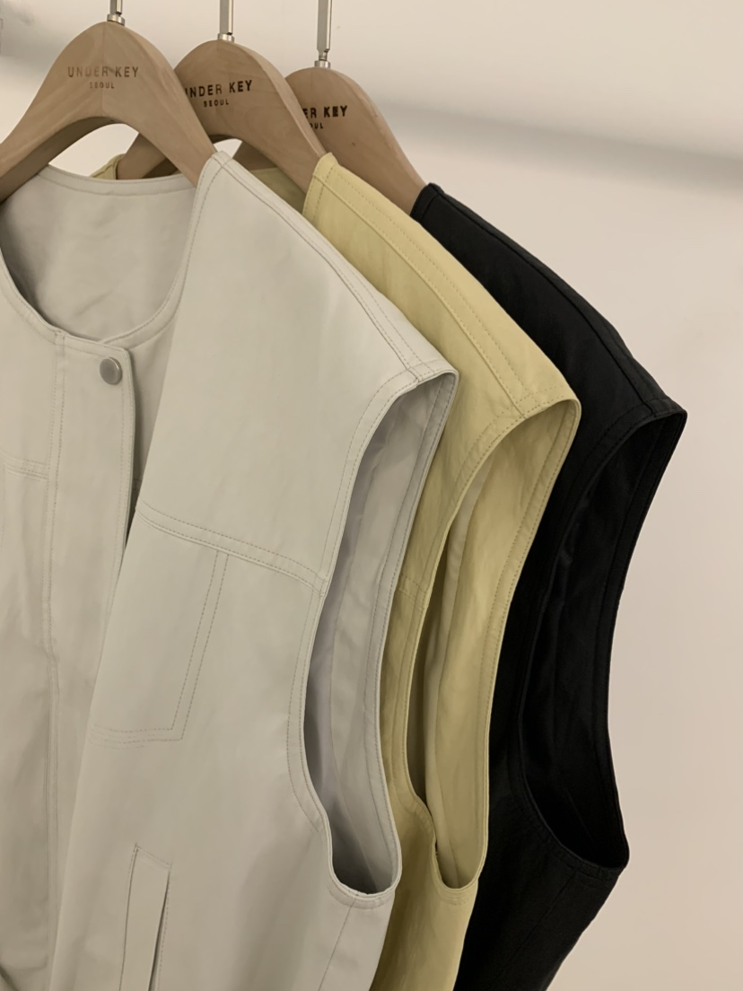 UNDER KEY韓國代購女裝新品人氣時尚26春夏休閑馬甲皮革UNDER KEY馬甲