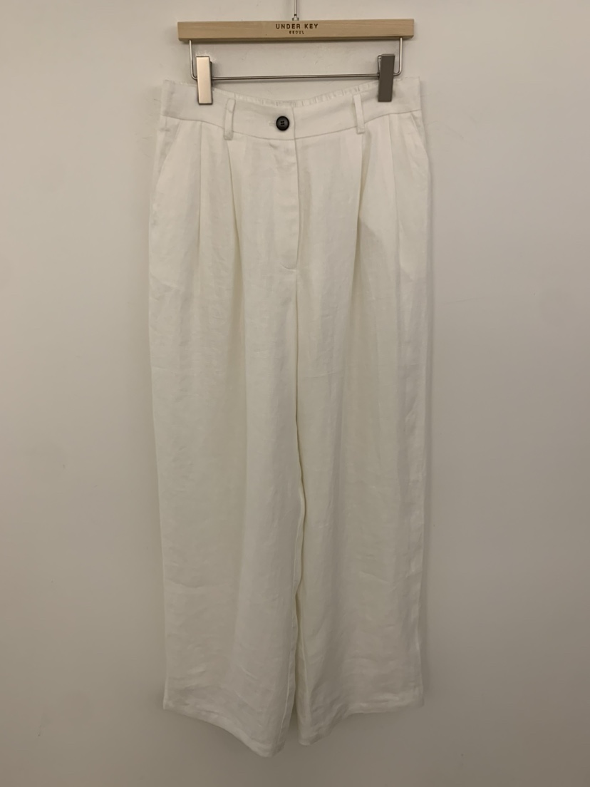 UNDER KEY韓國直郵實拍女裝新款26春夏職業休閑褲亞麻布UNDER KEY休閑褲圖色1