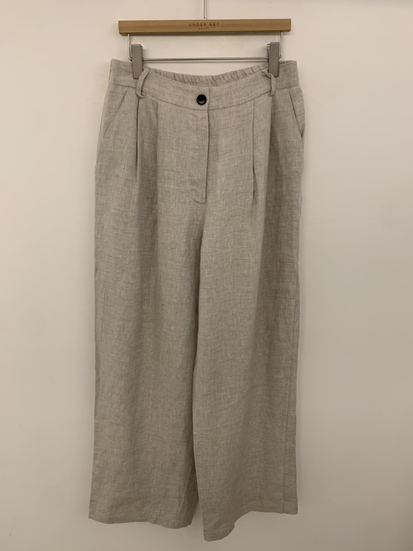 UNDER KEY韓國直郵實拍女裝新款26春夏職業休閑褲亞麻布UNDER KEY休閑褲圖色2