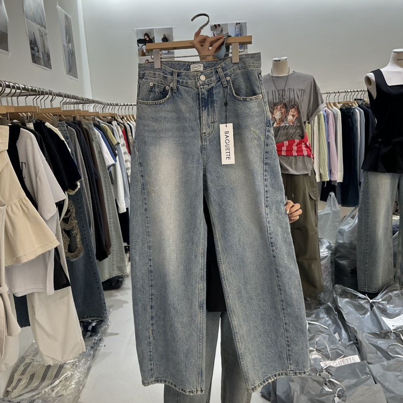 BAGUETTE-P韓國代購女士新品熱賣時尚休閑26春夏職業牛仔褲BAGUETTE-P牛仔褲圖色1