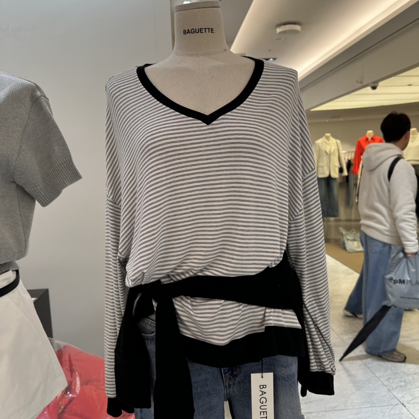 BAGUETTE-P韓國直郵實拍女裝新款時尚人氣26春夏長袖T恤BAGUETTE-P長袖T恤圖色1