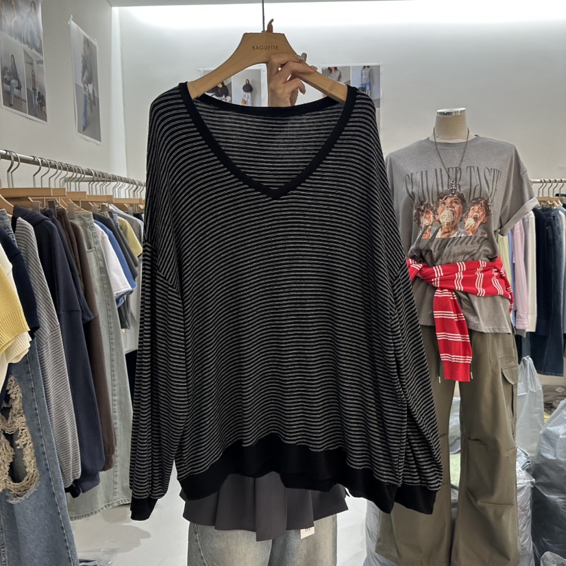 BAGUETTE-P韓國直郵實拍女裝新款時尚人氣26春夏長袖T恤BAGUETTE-P長袖T恤圖色3